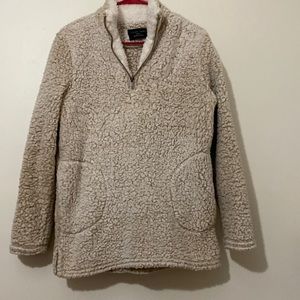 Love Tree soft Sherpa pullover. Light tan/cream S.